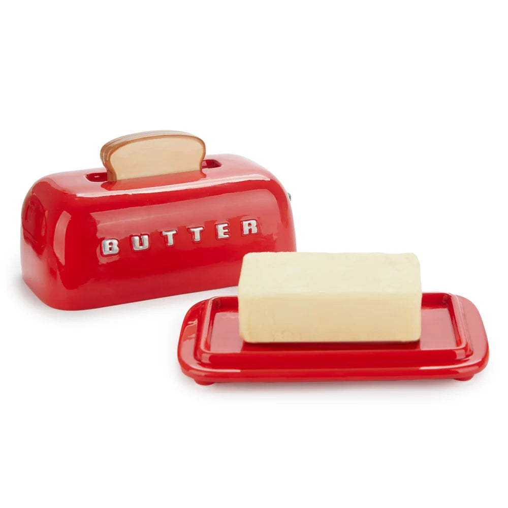 Balvi - Toasty Ceramic Butter Dish Red