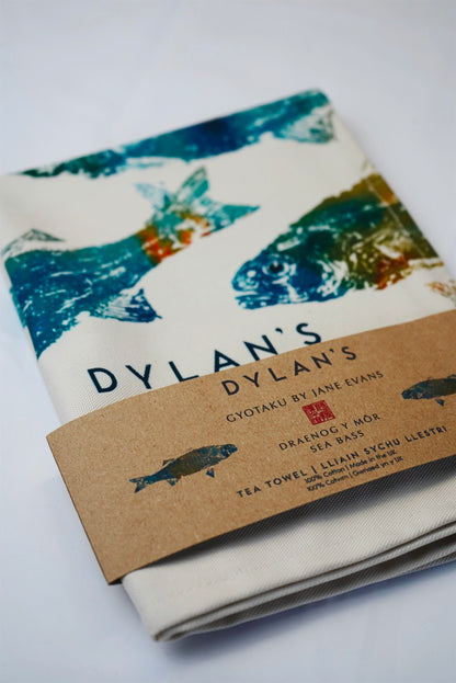 Dylan’s Draenog Y Môr/Sea Bass Tea Towel