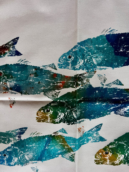 Dylan’s Draenog Y Môr/Sea Bass Tea Towel
