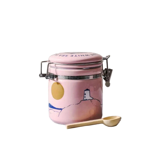 Pink Ceramic Jar with 100g Pure Sea Salt