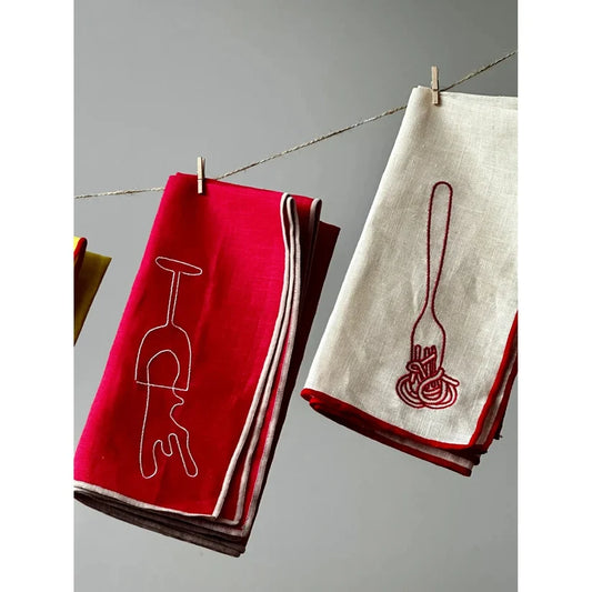 Maegen - Linen Blend Napkin, Wine