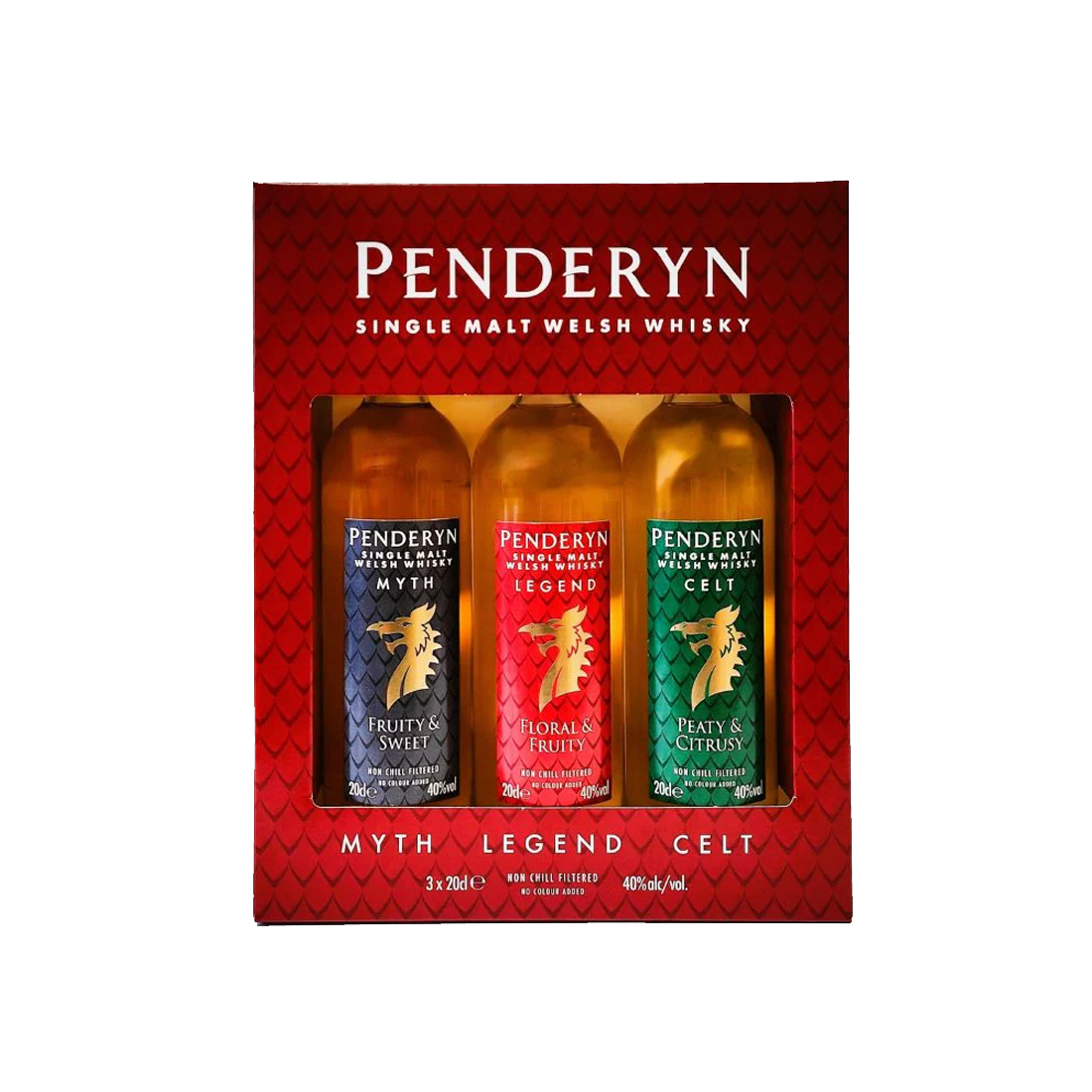 Penderyn Dragon Whisky Gift Pack 3 x 20 cl